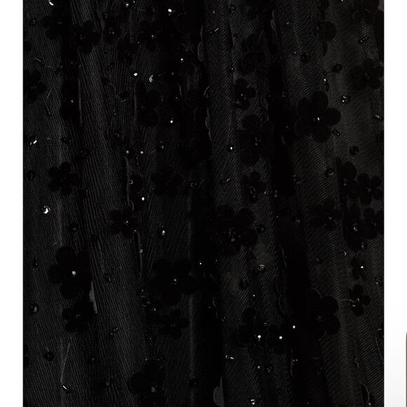 MAC DUGGAL EMBELLISHED ILLUSION HIGH NECK LONG SLEEVE FIT & FLARE - Picture 7 of 14